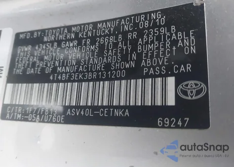 2011 Toyota Camry Le from USA, damaged, VIN 4T4BF3EK3BR131200
